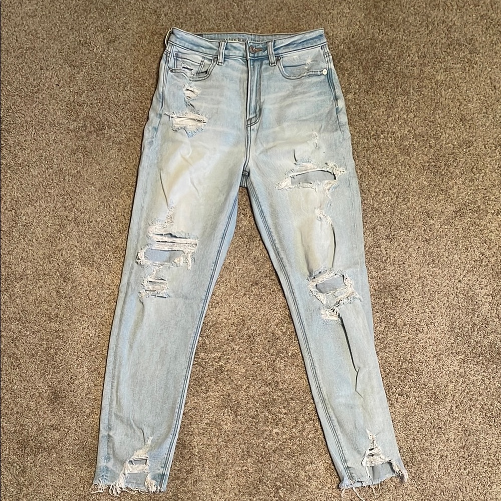 Light Blue Distressed Women's Jeans
